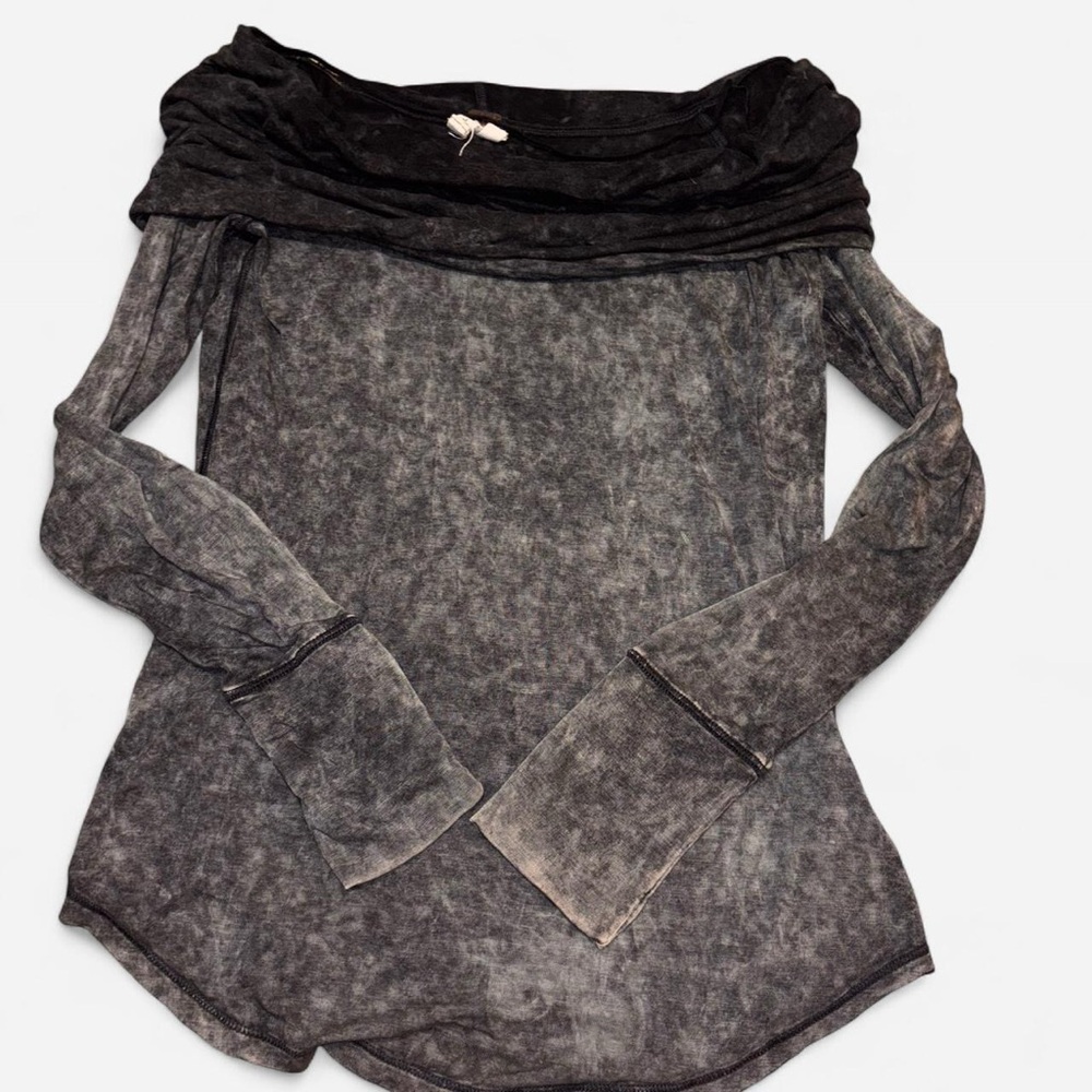 We The Free by Free People Off Shoulder Long Sleeve Top Gray